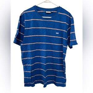 Men’s Vans Blue Striped T-Shirt - Size Large